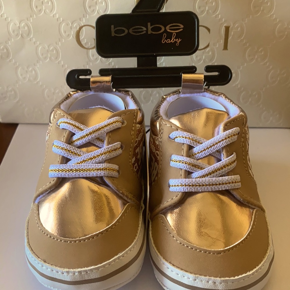 Bebe Rose Gold baby tennis shoes 👟